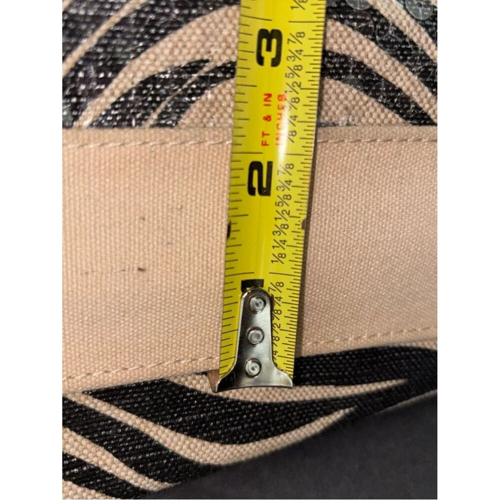 Zebra Striped Cotton Tote Black and Tan